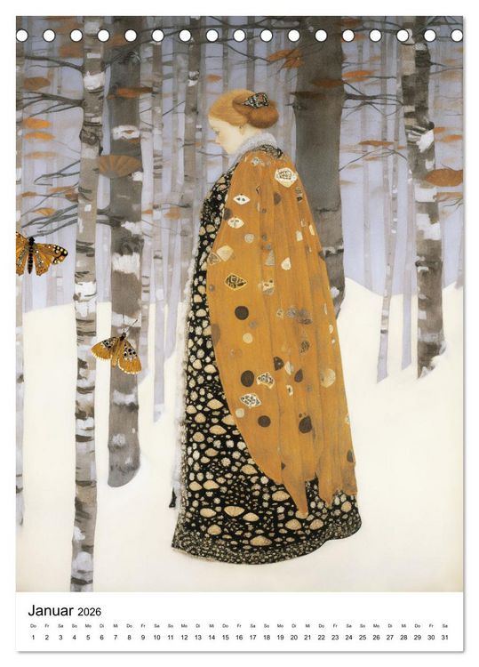 Produktbild: K&uuml;nstliche Impressionen. Ein Jahr in Klimts Natur. (Tischkalender 2026 DIN A5 hoch), CALVENDO Monatskalender