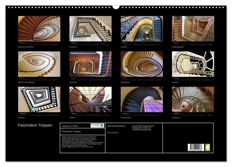 Produktbild: Faszination Treppen (Wandkalender 2026 DIN A2 quer), CALVENDO Monatskalender