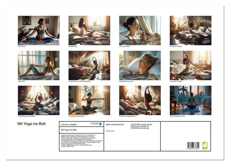 Produktbild: Mit Yoga ins Bett (Wandkalender 2026 DIN A2 quer), CALVENDO Monatskalender
