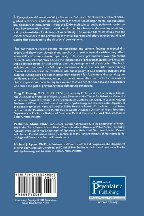 Produktbild: Recognition and Prevention of Major Mental and Substance Use Disorders