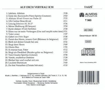 Produktbild: Taiz': Auf dich vertrau ich