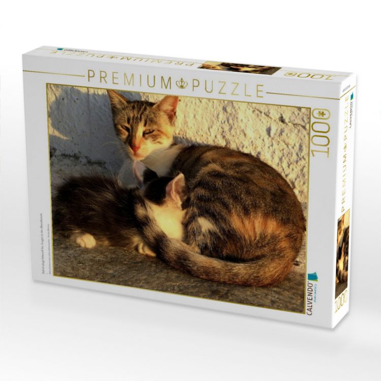 Produktbild: CALVENDO Puzzle Astrid s&auml;ugt liebevoll ihr Junges in der Abendsonne | 1000 Teile Lege-Gr&ouml;&szlig;e 64x48cm Foto-Puzzle f&uuml;r gl&uuml;ckliche Stunden
