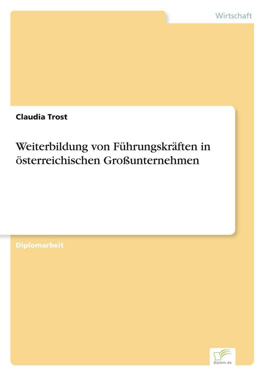Produktbild: Weiterbildung von F&uuml;hrungskr&auml;ften in &ouml;sterreichischen Gro&szlig;unternehmen