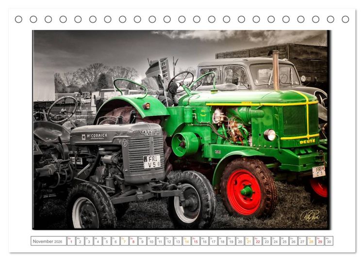 Produktbild: Oldtimer - nostalgische Traktoren und Lastwagen (Tischkalender 2026 DIN A5 quer), CALVENDO Monatskalender