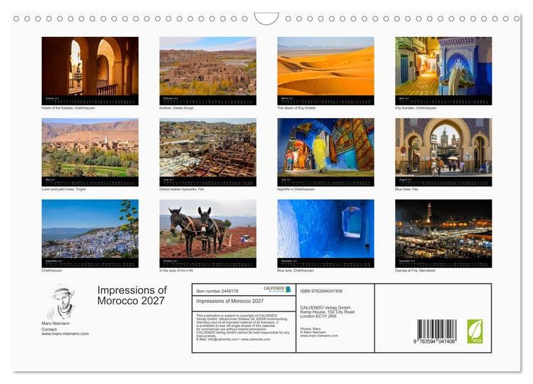Produktbild: Impressions of Morocco 2027 (Wall Calendar 2027 DIN A3 landscape), CALVENDO 12 Month Wall Calendar