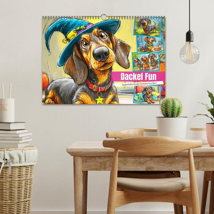 Produktbild: Dackel Fun. Zauberhafte Hunde Cartoons f&uuml;rs Herz (Wandkalender 2026 DIN A3 quer), CALVENDO Monatskalender