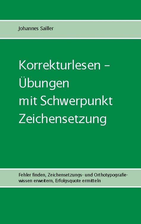Produktbild: Korrekturlesen - &Uuml;bungen mit Schwerpunkt Zeichensetzung