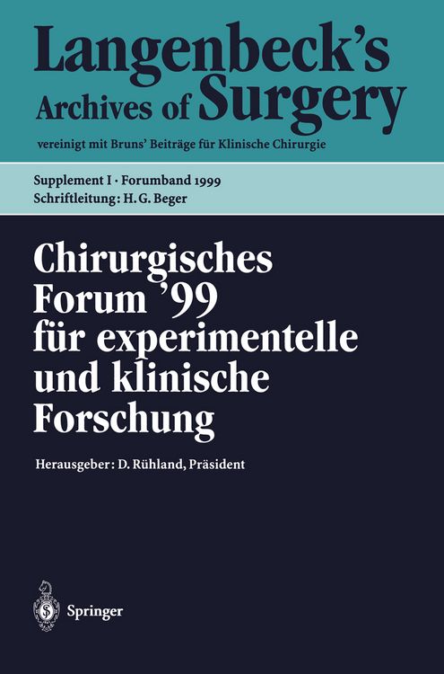 Produktbild: Chirurgisches Forum &rsquo;99 f&uuml;r experimentelle und klinische Forschung