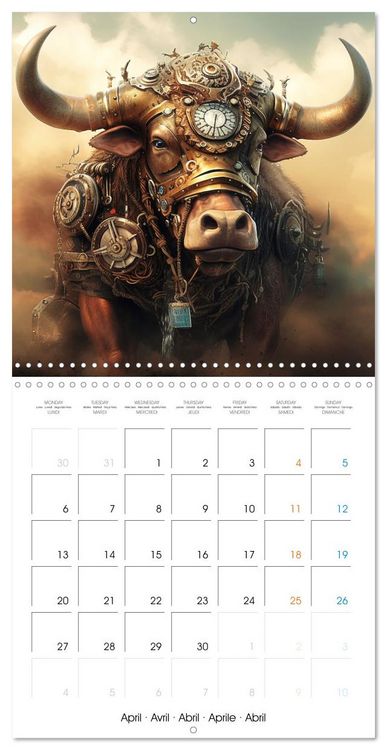 Produktbild: Cr&eacute;atures r&eacute;tro-m&eacute;caniques (Calendrier mural carr&eacute; 2026 30x30 cm) Calendrier double avec une page pour vos prises de notes