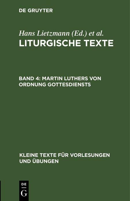 Produktbild: Martin Luthers von Ordnung Gottesdiensts