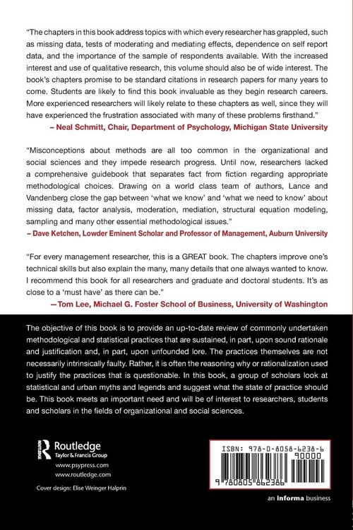 Produktbild: Statistical and Methodological Myths and Urban Legends