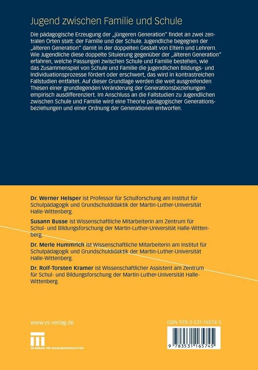Produktbild: Jugend zwischen Familie und Schule