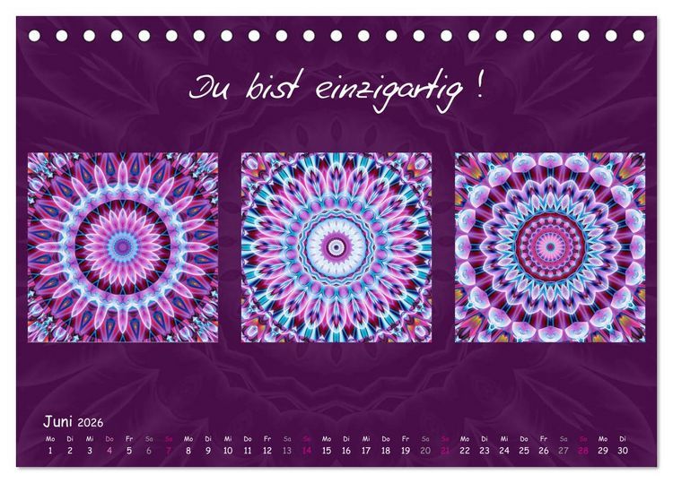 Produktbild: Mandala Trilogien (Tischkalender 2026 DIN A5 quer), CALVENDO Monatskalender