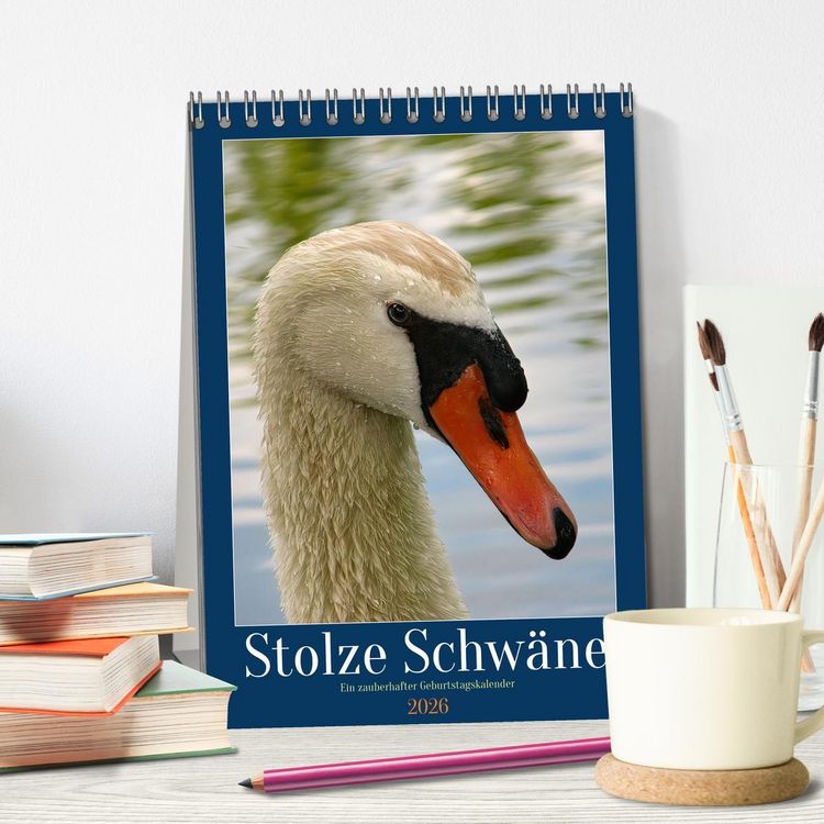 Produktbild: Stolze Schw&auml;ne (Tischkalender 2026 DIN A5 hoch), CALVENDO Monatskalender