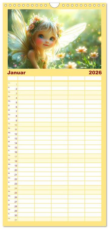 Produktbild: Familienplaner 2026 - Zauberhaftes Elfenland. Die duftige Welt der Naturgeister mit 5 Spalten (Wandkalender, 21 x 45 cm) CALVENDO