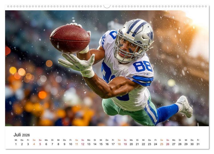 Produktbild: American Football - Touchdown durchs Jahr (hochwertiger Premium Wandkalender 2026 DIN A2 quer), Kunstdruck in Hochglanz