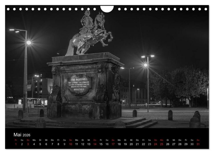 Produktbild: Dresden - Elbflorenz bei Nacht (Wandkalender 2026 DIN A4 quer), CALVENDO Monatskalender