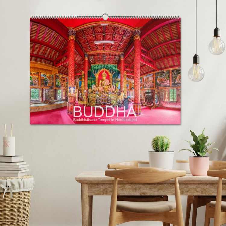 Produktbild: BUDDHA - Buddhistische Tempel in Nordthailand (Wandkalender 2026 DIN A2 quer), CALVENDO Monatskalender