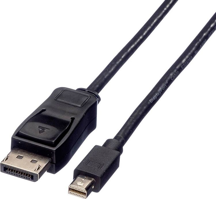 Produktbild: Value Mini-DisplayPort / DisplayPort Adapterkabel Mini DisplayPort Stecker, DisplayPort Stecker 3.00 m Schwarz 11.99.5636 Geschirmt DisplayPort-Kabel