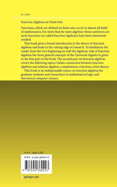 Produktbild: Function Algebras on Finite Sets