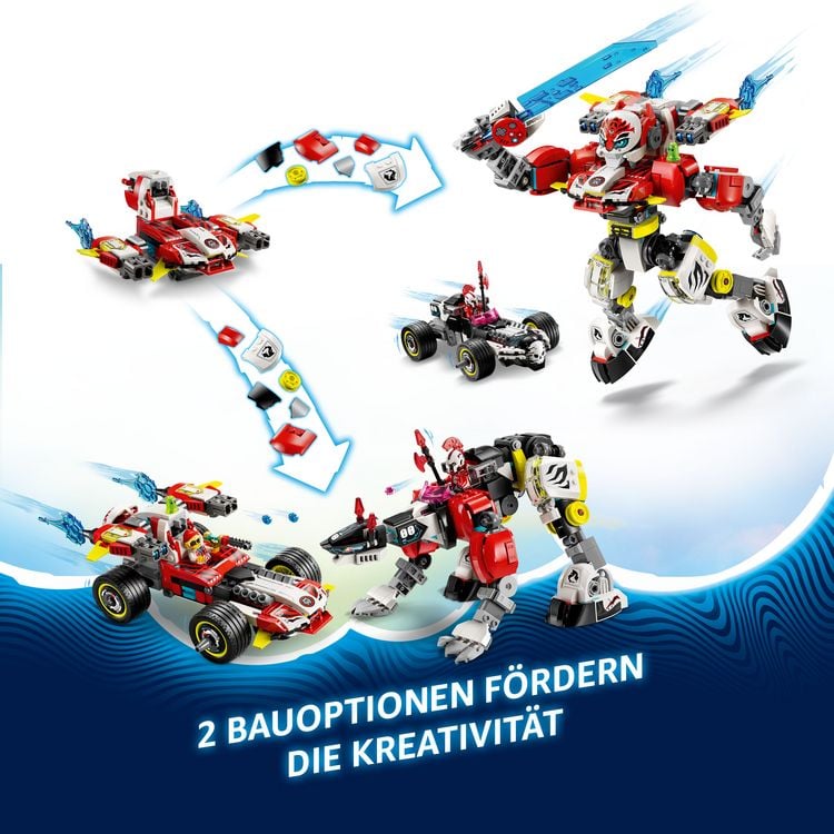 Produktbild: LEGO DREAMZzz Coopers Tiger-Mech und Zero's Hot Rod Auto, Geschenk 71497