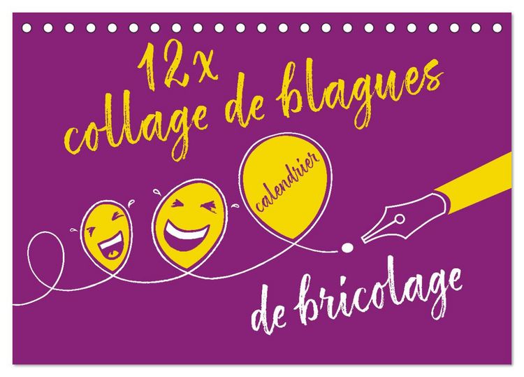 Produktbild: 12 x collage de blagues - calendrier de bricolage (Calendrier de bureau 2026 DIN A5 vertical), CALVENDO calendrier mensuel