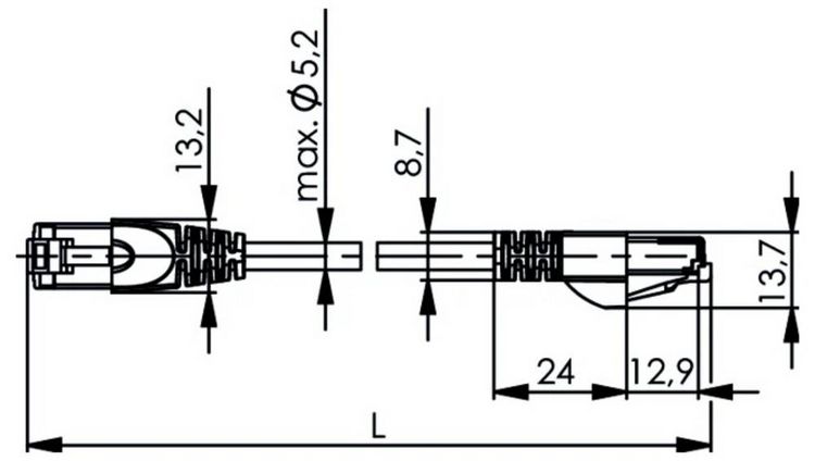 Produktbild: Teleg&auml;rtner 100009057 RJ45 Patchkabel CAT 6a S/FTP Blau Flammwidrig, mit Knickschutzt&uuml;lle 1 St.