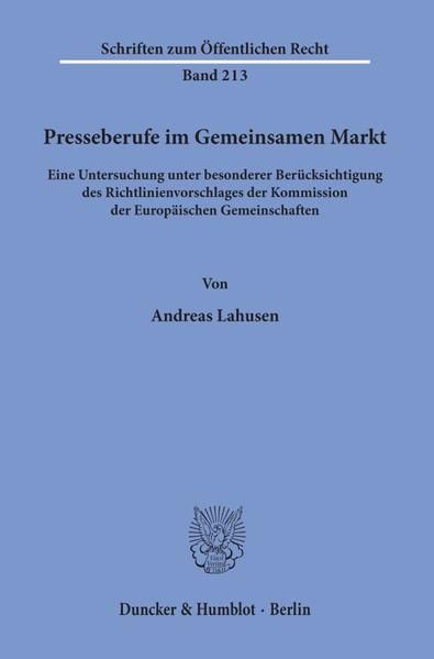 Produktbild: Presseberufe im Gemeinsamen Markt.