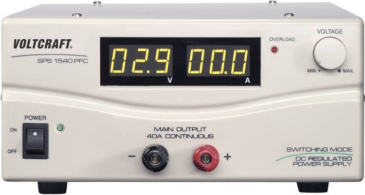 Produktbild: VOLTCRAFT SPS 1540 PFC Labornetzger&auml;t, einstellbar 3 - 15 V/DC 4 - 40 A 600 W Remote Anzahl Ausg&auml;nge 1 x