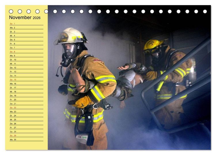 Produktbild: Die Feuerwehr. U.S. Firefighter im Einsatz (Tischkalender 2026 DIN A5 quer), CALVENDO Monatskalender