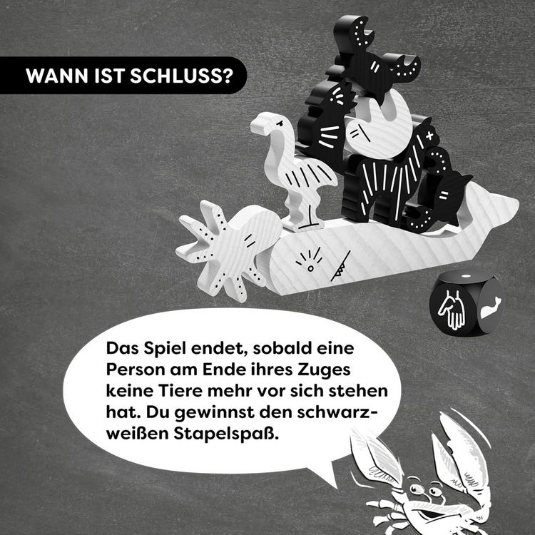Produktbild: HABA 2014044001 - Tier auf Tier Black & White Edition, Stapelspiel, Balancierspiel