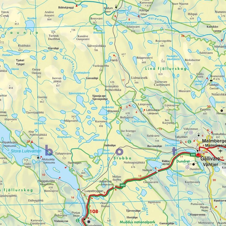 Produktbild: Freytag & berndt Stra&szlig;enkarte Schweden Nord, Schwedisch Lappland - Ume&aring; - &Ouml;stersund 1:400.000