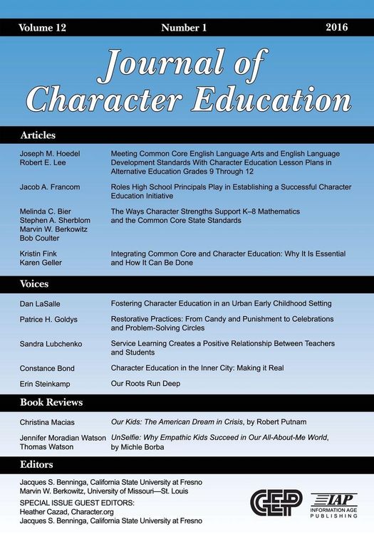 Produktbild: Journal of Character Education Vol 12 Issue 1