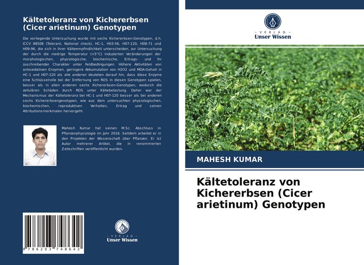 Produktbild: K&auml;ltetoleranz von Kichererbsen (Cicer arietinum) Genotypen