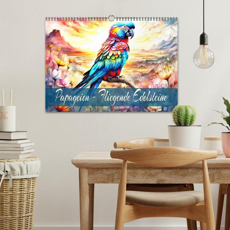 Produktbild: Papageien - Fliegende Edelsteine (Wandkalender 2026 DIN A3 quer), CALVENDO Monatskalender