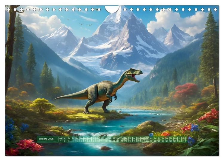 Produktbild: Un voyage vers le pass&eacute; - D&eacute;couverte de la faune (Calendrier mural 2026 DIN A4 vertical), CALVENDO calendrier mensuel