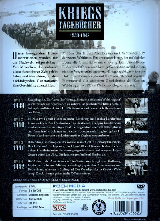 Produktbild: Kriegstageb&uuml;cher 1939-1942 - Metal Pack [4 DVDs]