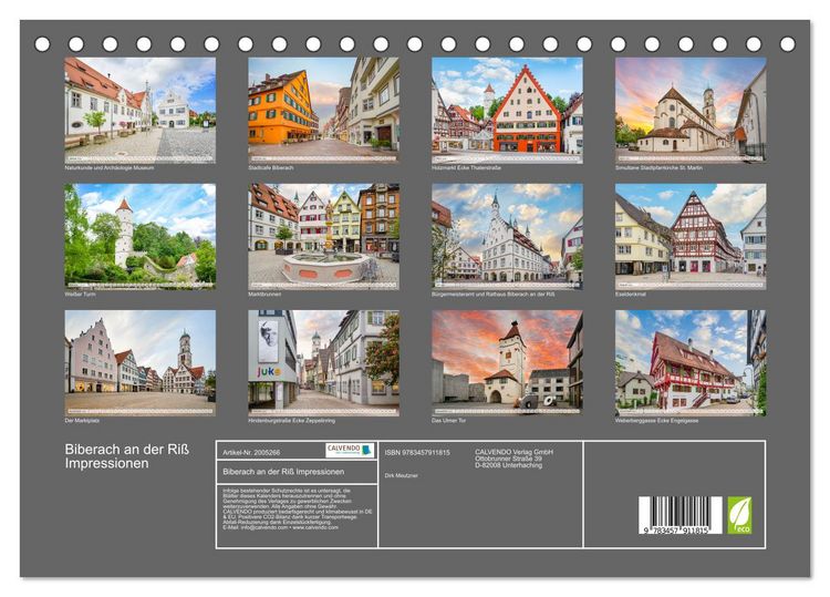 Produktbild: Biberach an der Ri&szlig; Impressionen (Tischkalender 2026 DIN A5 quer), CALVENDO Monatskalender