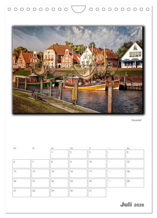 Produktbild: Ostfriesland - die bezaubernden alten H&auml;fen / Planer (Wandkalender 2026 DIN A4 hoch), CALVENDO Monatskalender