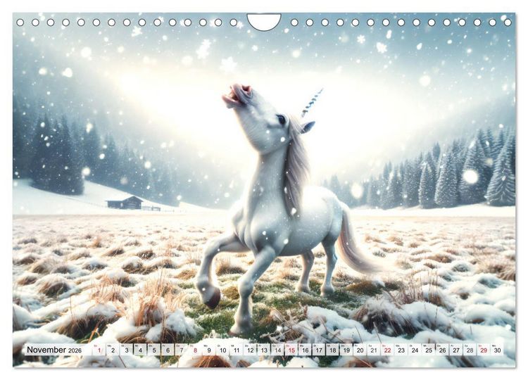 Produktbild: Mystische Einh&ouml;rner - Jahreszeiten im Einhornland (Wandkalender 2026 DIN A4 quer), CALVENDO Monatskalender