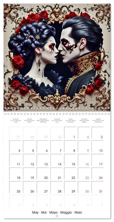 Produktbild: Vampire Pairs of Darkness (Wall Calendar 2026 12 &times; 12 Inch) CALVENDO 12 Month Wall Calendar