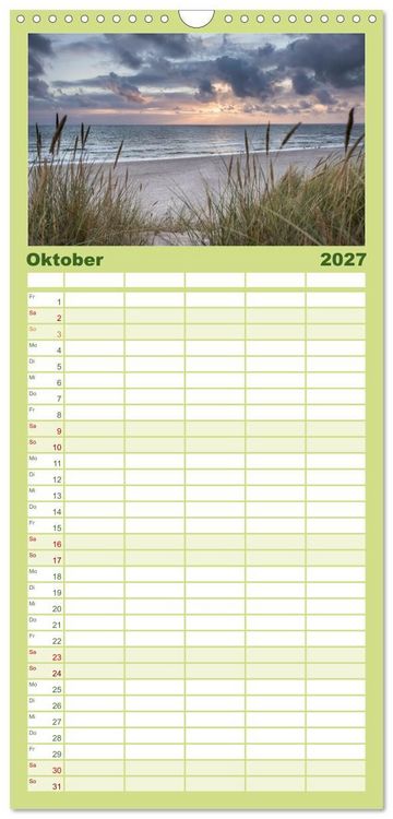 Produktbild: Familienplaner 2027 - D&auml;nemark - Mit dem Wohnmobil durch J&uuml;tland mit 5 Spalten (Wandkalender, 21 x 45 cm) CALVENDO