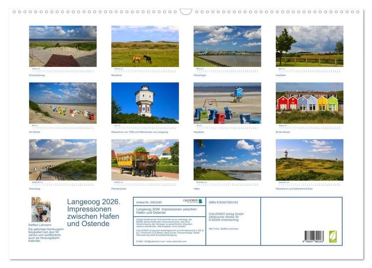 Produktbild: Langeoog 2026. Impressionen zwischen Hafen und Ostende (Wandkalender 2026 DIN A2 quer), CALVENDO Monatskalender