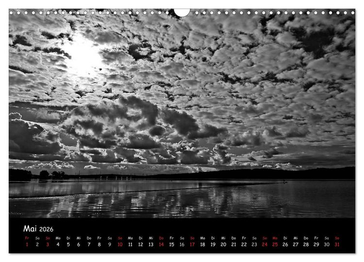 Produktbild: R&uuml;gen in schwarz-wei&szlig; (Wandkalender 2026 DIN A3 quer), CALVENDO Monatskalender