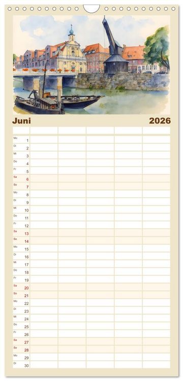 Produktbild: Familienplaner 2026 - Zauberhaftes L&uuml;neburg mit 5 Spalten (Wandkalender, 21 x 45 cm) CALVENDO