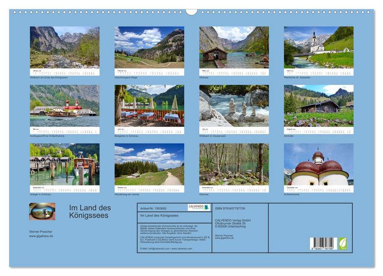 Produktbild: Im Land des K&ouml;nigssees (Wandkalender 2026 DIN A2 quer), CALVENDO Monatskalender