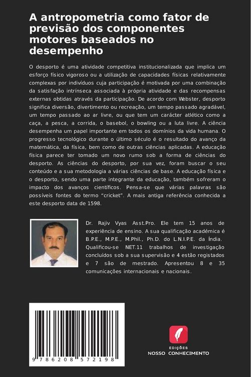 Produktbild: A antropometria como fator de previs&atilde;o dos componentes motores baseados no desempenho