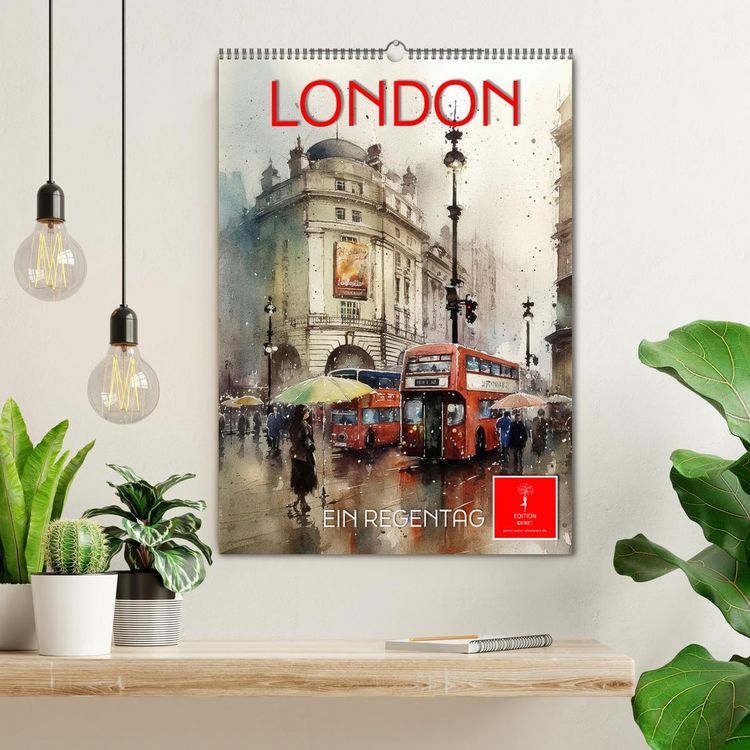 Produktbild: London - ein Regentag (Wandkalender 2026 DIN A2 hoch), CALVENDO Monatskalender