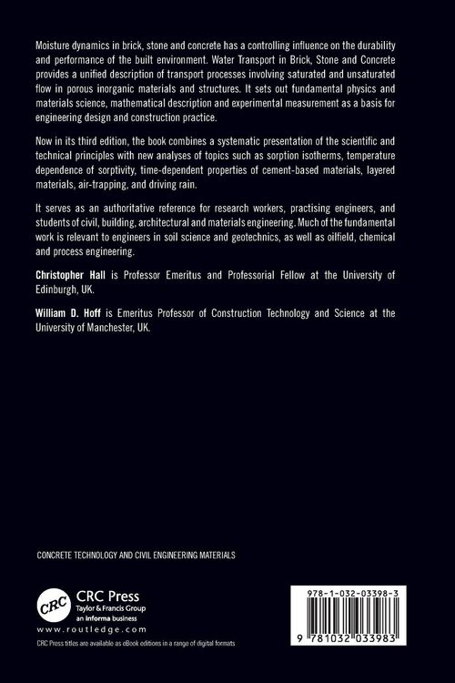 Produktbild: Water Transport in Brick, Stone and Concrete