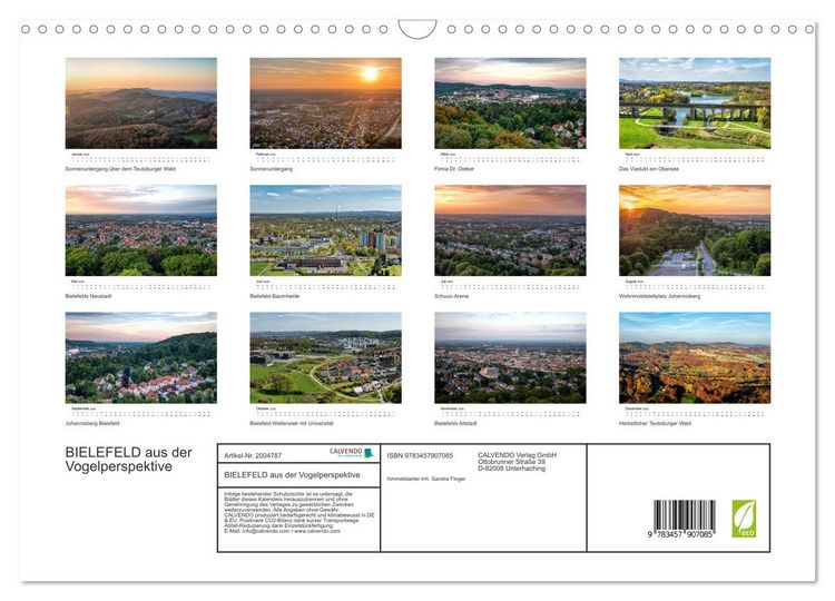 Produktbild: BIELEFELD aus der Vogelperspektive (Wandkalender 2026 DIN A3 quer), CALVENDO Monatskalender